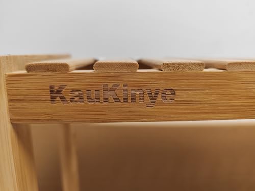 Kaukinye Bamboo 3-Tier Bathroom Shelf with Bar