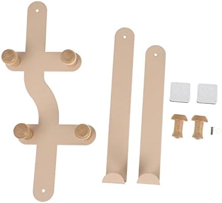 Cabilock Door Clothes Hanger Organizer with 6 Wooden Hooks No Drill Easy Installation
