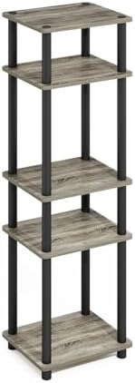 Furinno Turn-N-Tube Stackable Standing Shelf Unit French OakBlack