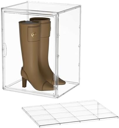 Attelite XX-Large Clear Display Case Stackable Plastic Storage Bins with Lid
