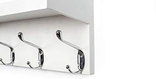 ZGZD Wall Mounted Coat Rack with Shelf and 4 Double Hooks Set of 2