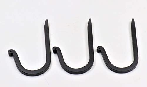 THDC Single Prong Wrought Iron Hooks Vintage Curved Metal Fasteners Heavy Duty Wall Hooks