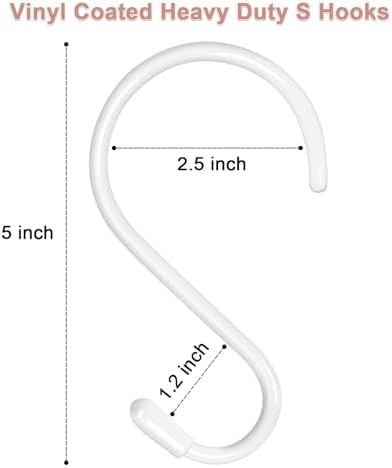 6 Pack 5 Inch Heavy Duty S Hooks with Vinyl Coating