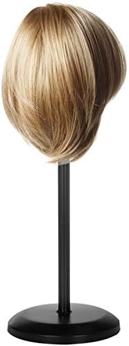 MyGift Black Metal Adjustable Height Hat Stand for Caps and Wigs