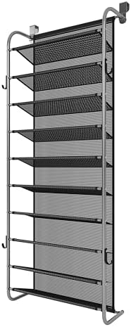 10 Tier Door Hanging Shoe Organizer Rack Gray