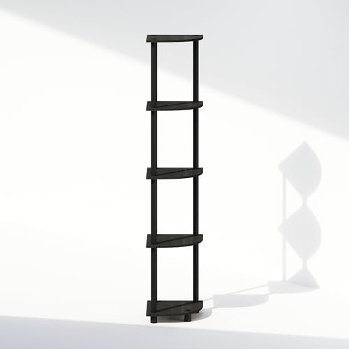 Furinno Turn-N-Tube 5 Tier Corner Display Rack in Black