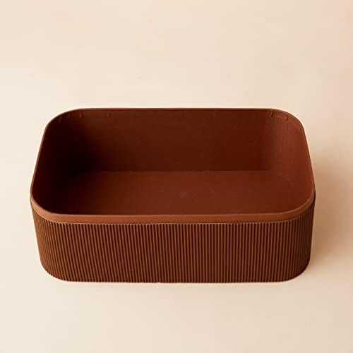 LA JOLIE MUSE Fluted Cardboard Storage Baskets Set of 3