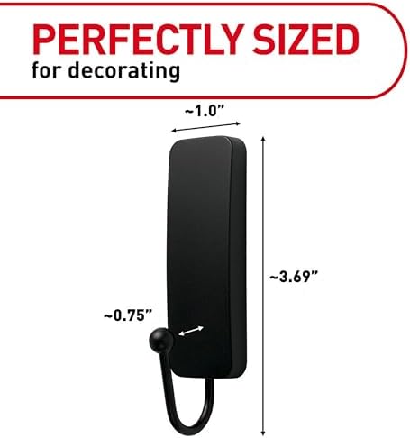 Command Medium Matte Black Wall Hooks 2 Hooks 4 Strips