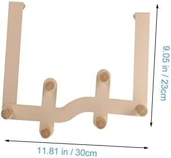Cabilock Door Clothes Hanger Organizer with 6 Wooden Hooks No Drill Easy Installation