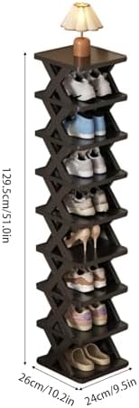 9 Tier Tall Shoe Rack Plastic Corner Organizer