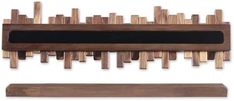 Wooden Coat Rack Wall Mounted Multi Hook Natural Walnut Art Design