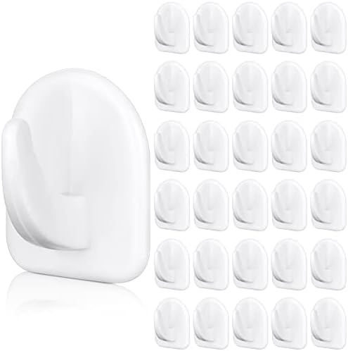 Jetec 60 Piece White Reusable Adhesive Hooks