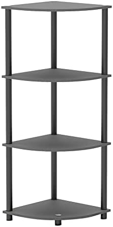 Home Basics 4-Tier Small Corner Shelf Unit Grey