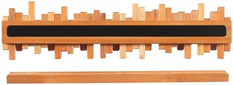 Wooden Coat Rack with 7 Flip-Down Hooks for Coats Hats and Bags