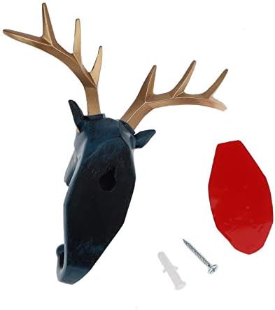 Deer Head Hook Decorative Resin Wall Mount for Bags Keys and More