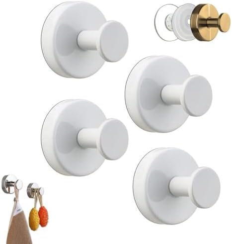 2025 Upgraded Suction Cup Hooks 4pcs White