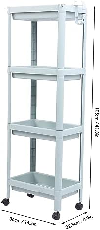 Bathroom Floor Storage Shelf 4 Tier With Wheels