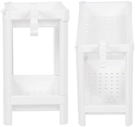 Bathroom Shelf Shower Storage Rack Toilet Organizer Plastic Freestanding White Shelf