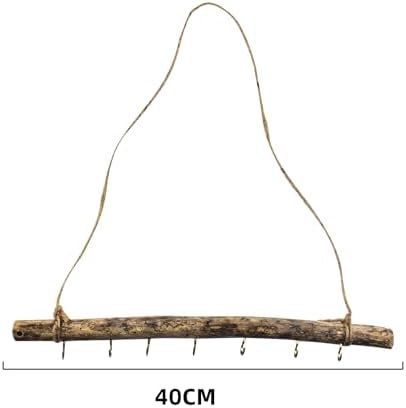 4PCS Vintage Driftwood Wall Hooks for Home Decor and Storage