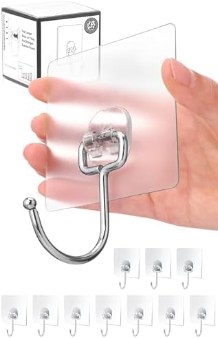Antimbee 10-Pack Heavy Duty Adhesive Hooks 37 lb Max