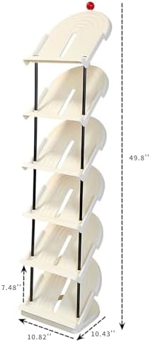 Narrow 6 Tier Plastic Shoe Rack for Home Entryway and Corner