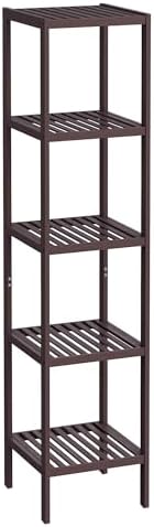 SONGMICS 5-Tier Bamboo Shelf Unit - 13x13x575 Inches