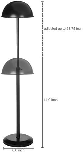 MyGift Black Metal Adjustable Height Hat Stand for Caps and Wigs