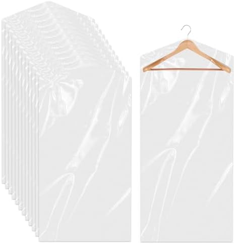 20 Pack Clear Clothes Covers for Hanging Garments Plastic Dry Cleaning Bags