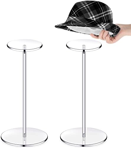 Yookeer 2 Piece Clear Acrylic Hat Racks Display Stands