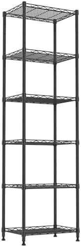 REGILLER 6-Way Adjustable Steel Shelving Unit Black