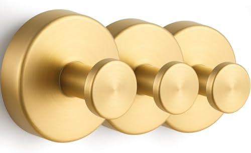 Stainless Steel Suction Cup Hooks for Shower 3-Pack Gold