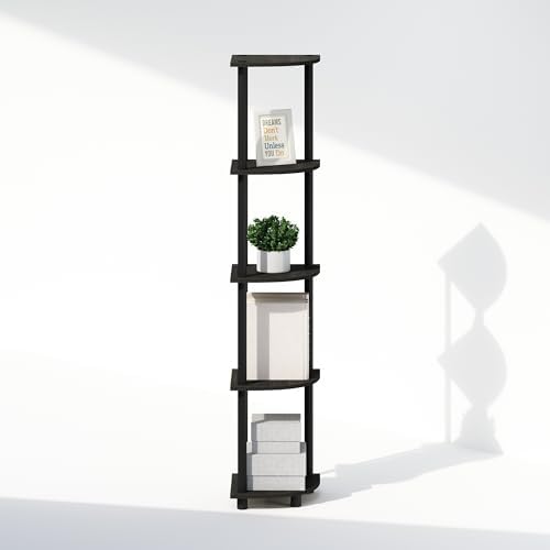 Furinno Turn-N-Tube 5 Tier Corner Display Rack in Black