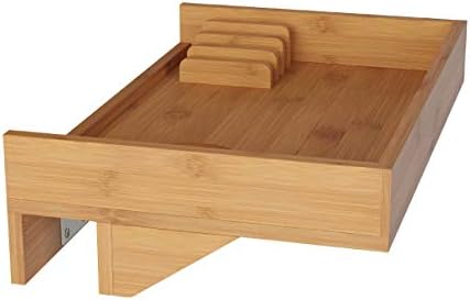 Lavish Home Bamboo Floating Nightstand - Compact Bedroom Storage Shelf