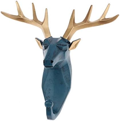 Deer Head Hook Decorative Resin Wall Mount for Bags Keys and More
