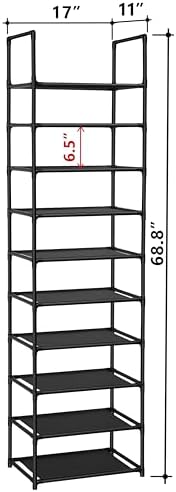 FIDUCIAL HOME 10 Tiers Sturdy Shoe Rack 20-25 Pairs