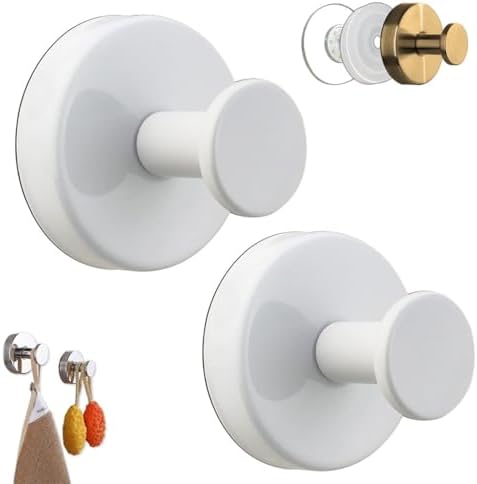 2025 Upgraded Suction Cup Hooks 2pcs White