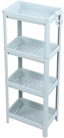 Narrow Metal Corner Shelf Unit 4 Tier Bathroom Storage