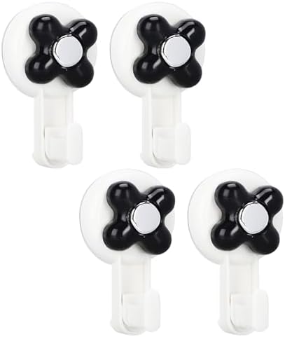 Reusable Suction Cup Hooks 4 Pack Black