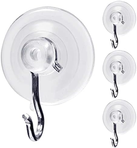 Holiday Joy Suction Cup Hooks 4 Pack Heavy Duty Wall Mount