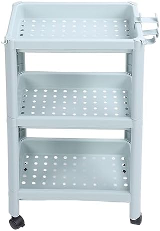 Bathroom Floor Storage Shelf with 3 Layers and Wheels