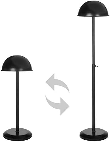 MyGift Black Metal Adjustable Height Hat Stand for Caps and Wigs