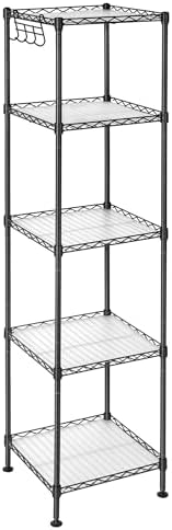 SONGMICS 5-Tier Bathroom Shelf with PP Liners and Extendable Design