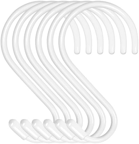 6 Pack 5 Inch Heavy Duty S Hooks with Vinyl Coating