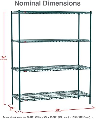 METRO Super Erecta 4 Tier Industrial Wire Shelving Unit with 2000 lbs Capacity