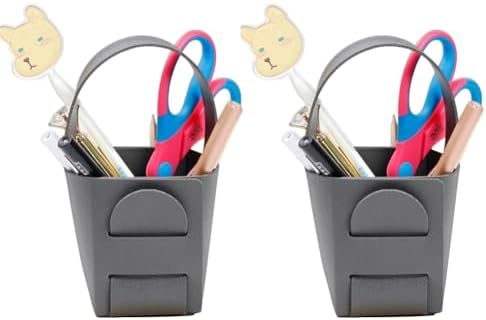 Mini Storage Basket 2 Pcs Foldable Leather Dry Flower Organizer