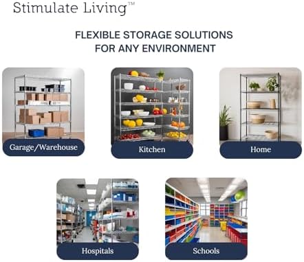 Stimulate Living 4-Tier Black Heavy Duty Wire Shelving Unit
