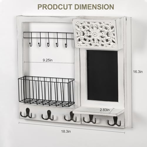 Dhmkfly Key Holder Wall Mount with Chalkboard
