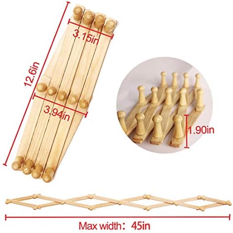 AMAPON Expandable Wall Wooden Coat Rack 13 Hooks