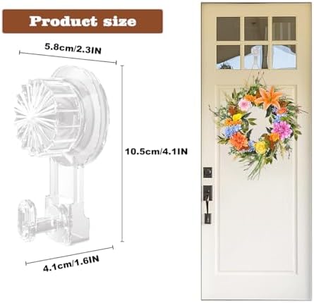 2 Pack Wreath Hanger Heavy Duty Suction Cup Hooks for Windows