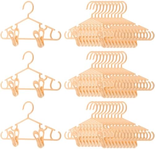 Hsei Childrens Clothes Hangers with Clips 40 Pack 80 Clips 120 Total